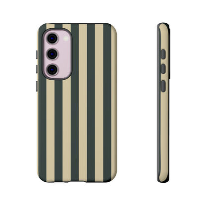 Samsung Galaxy S23 Plus / Glossy Phone Case - ’Green & Beige Stripe Pattern’ Phone Case