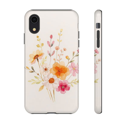 iPhone XR / Glossy Phone Case - Boho Chic Watercolour Flower Pattern Phone Case