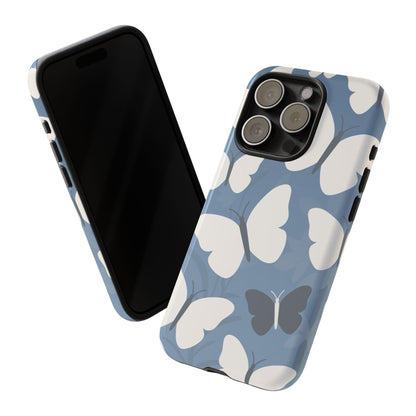 Minimalist Light Blue Butterfly Pattern Phone Case - Blue Phone Case