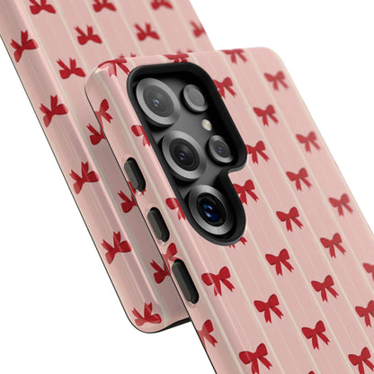 Retro Cherry Red Bow Pattern Phone Case