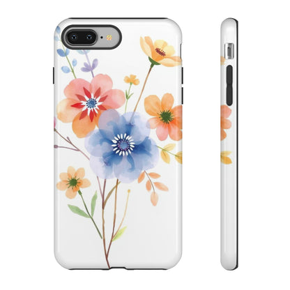 iPhone 8 Plus / Glossy Phone Case - Boho Chic Watercolour Bouquet Pattern Phone Case