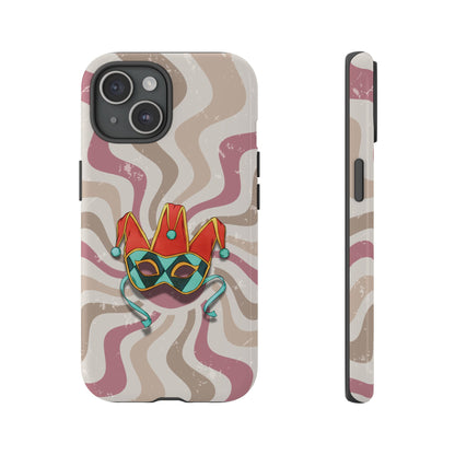 Venetian Jester Mask – Pink Retro Soft Revival Phone Case - Pink Phone Case - iPhone 15 / Glossy