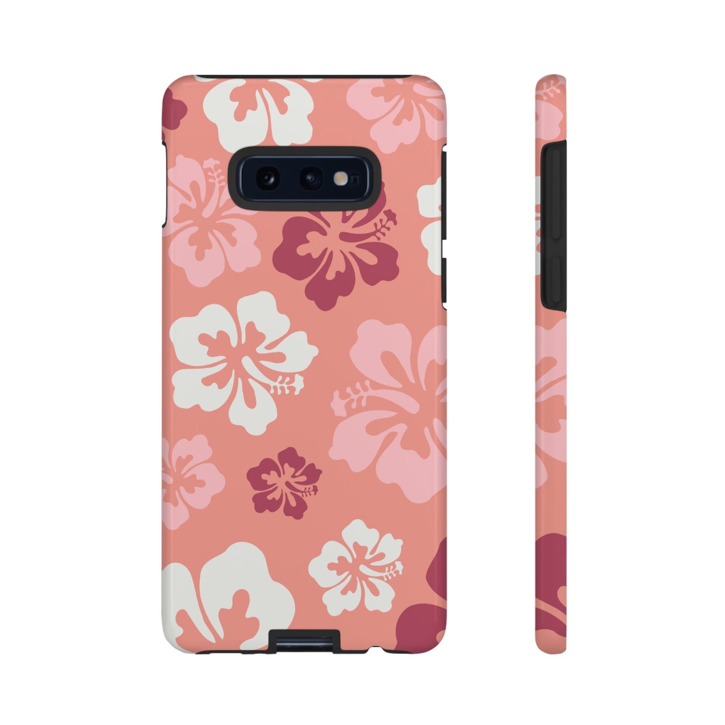 Samsung Galaxy S10E / Glossy Phone Case - ’Pink Hibiscus Retro Pattern #3’ Phone Case