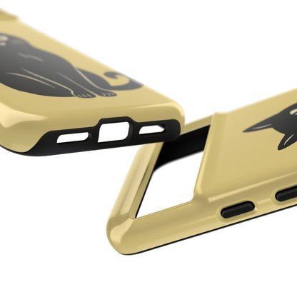 Minimalist Butter Yellow & Black Cat Phone Case