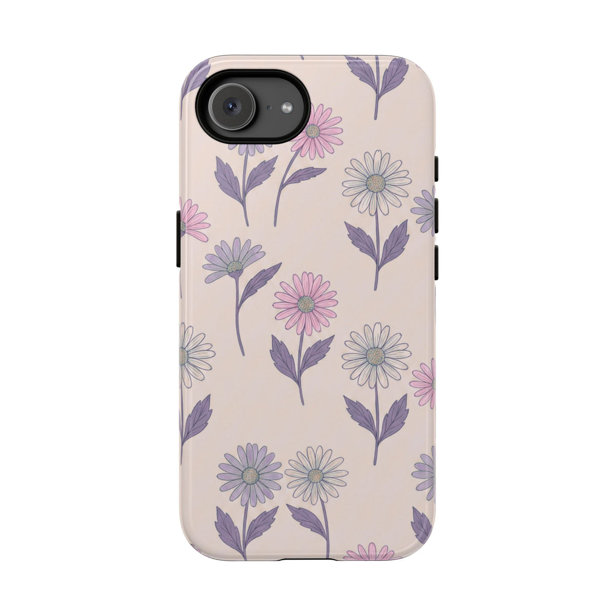 Pretty Pink & Purple Daisy Pattern Phone Case - Pink Phone Case - iPhone 17e / Glossy