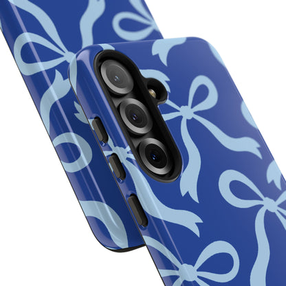 Bold Cobalt Blue and Powder Blue Bow Pattern Phone Case - Blue Phone Case