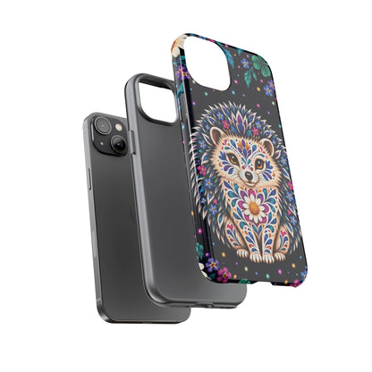 Vibrant Purple and Teal Calavera Hedgehog Phone Case - Multicolor Phone Case