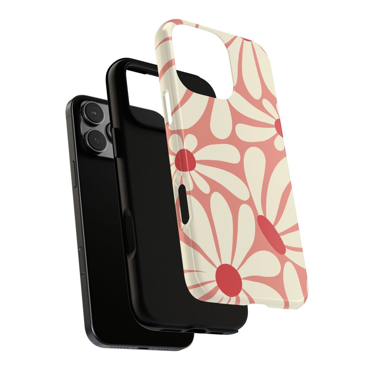 Cute Retro Pink Daisy Pattern Phone Case - Pink Phone Case