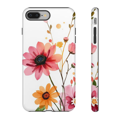 iPhone 8 Plus / Glossy Phone Case - Watercolour Style Simple Wildflower Design Phone Case