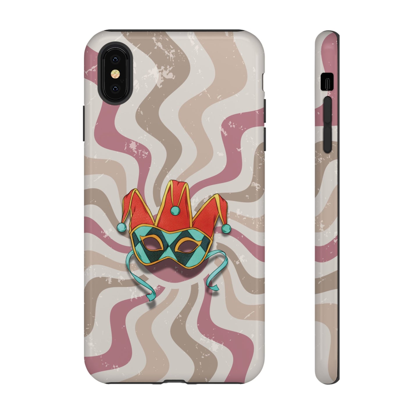 Venetian Jester Mask – Pink Retro Soft Revival Phone Case - Pink Phone Case - iPhone XS MAX / Glossy