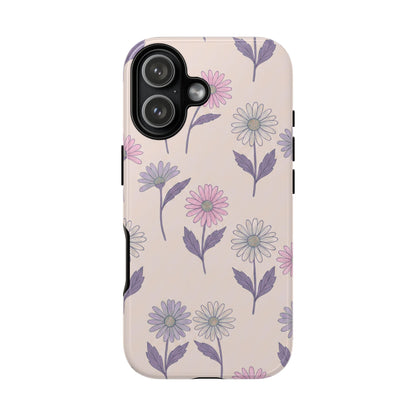 Pretty Pink & Purple Daisy Pattern Phone Case