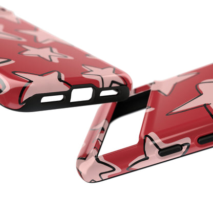 Cherry Red Doodle Star Phone Case