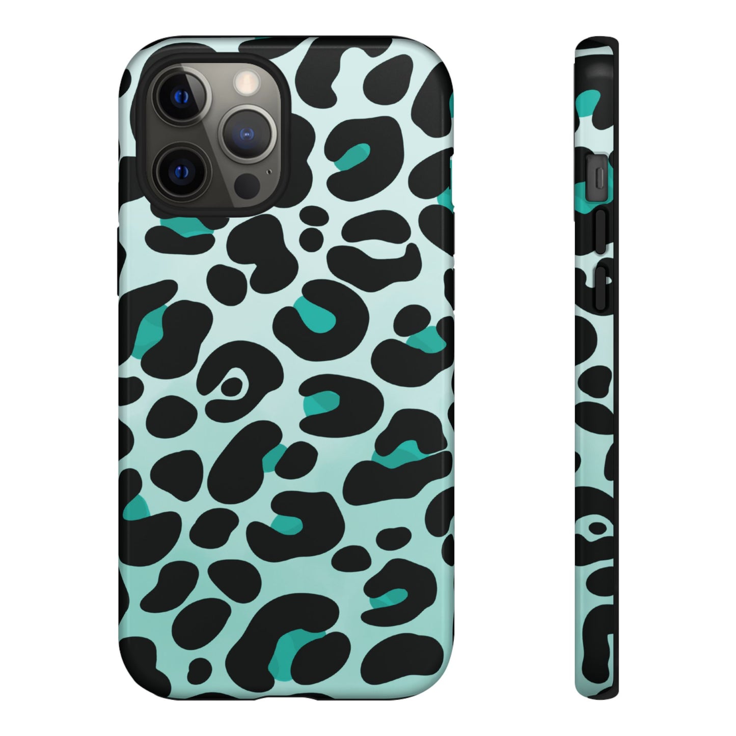 Cool Aqua Leopard Print Phone Case