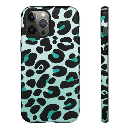 Cool Aqua Leopard Print Phone Case