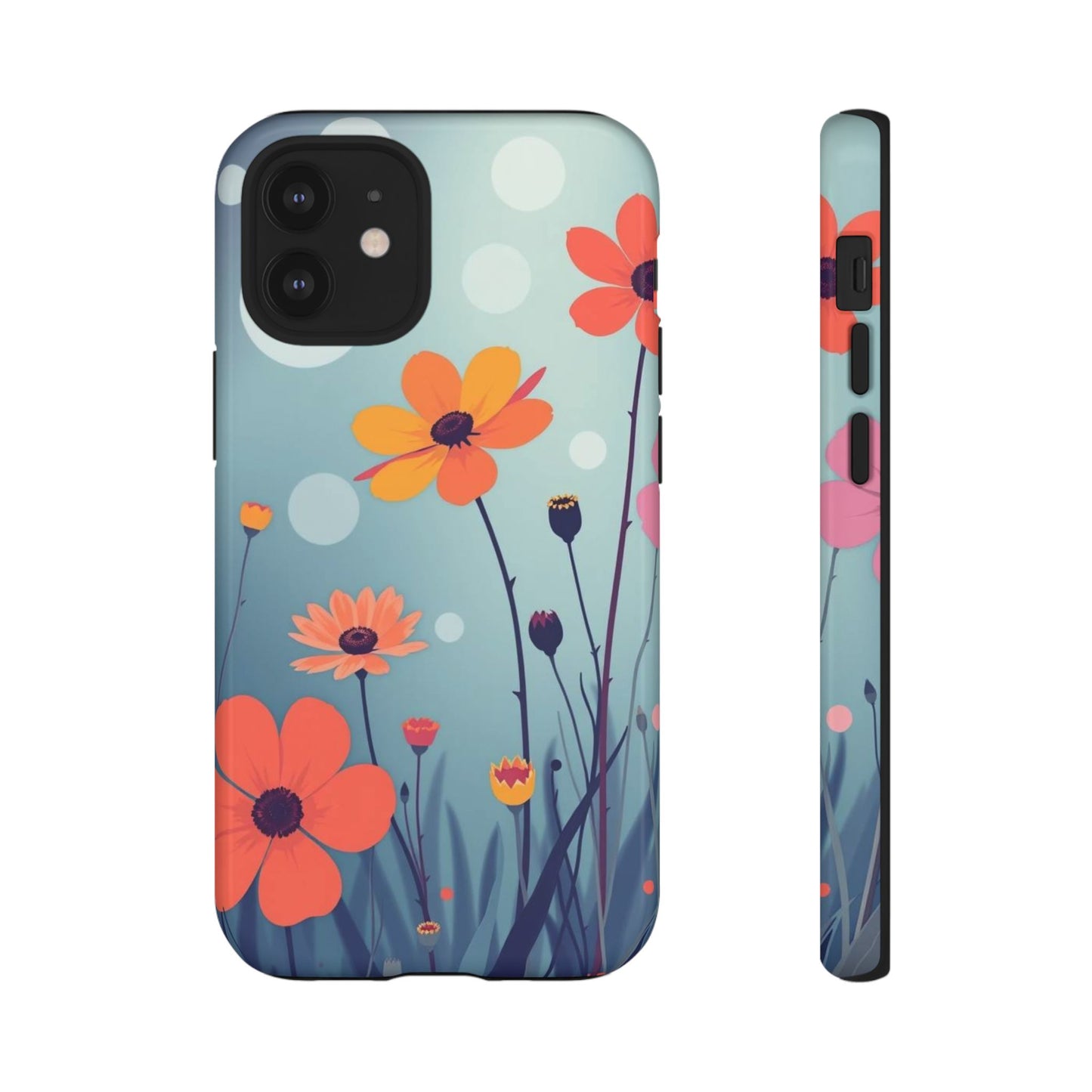 iPhone 12 Mini / Glossy Phone Case - Vibrant Wildflowers Design Phone Case