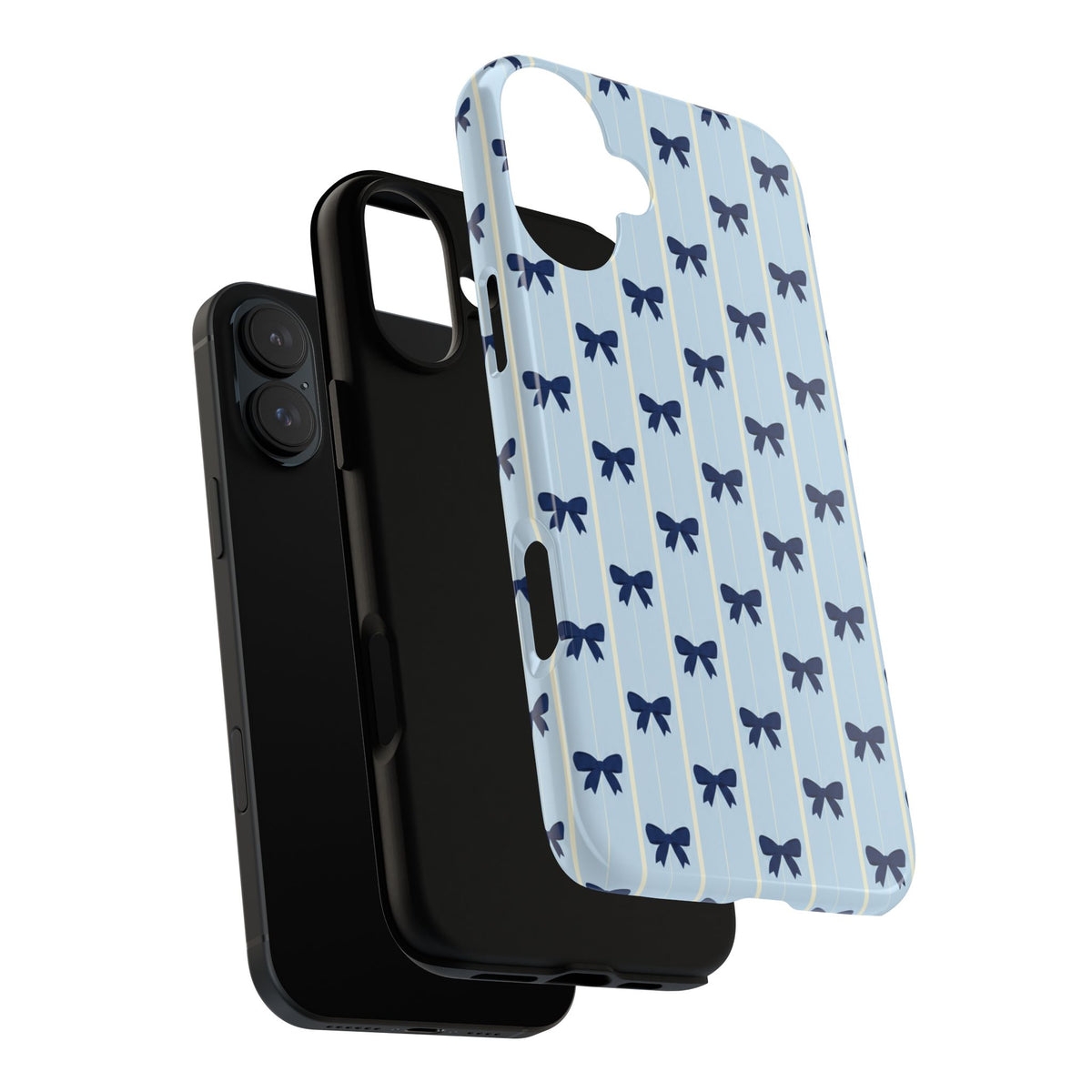 Retro Navy Blue Bow Pattern Phone Case