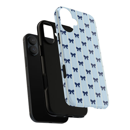 Retro Navy Blue Bow Pattern Phone Case