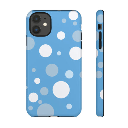 iPhone 11 / Glossy Phone Case - ’Bold Blue with White Dot Pattern’ Phone Case