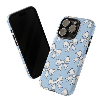 Chic Powder Blue Bow Pattern Phone Case