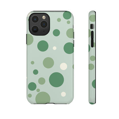 iPhone 11 Pro / Glossy Phone Case - ’Bold Green Dot Pattern’ Phone Case