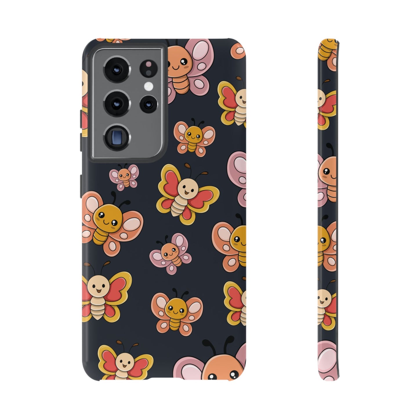 Grey Butterfly Sticker Design Phone Case - Grey Phone Case - Samsung Galaxy S21 Ultra / Glossy