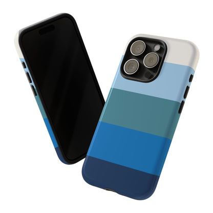 Blue and White Stripe Pattern Phone Case - Blue Phone Case