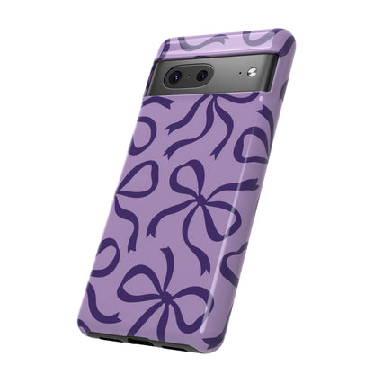 Bold Lilac and Deep Purple Bow Pattern Phone Case