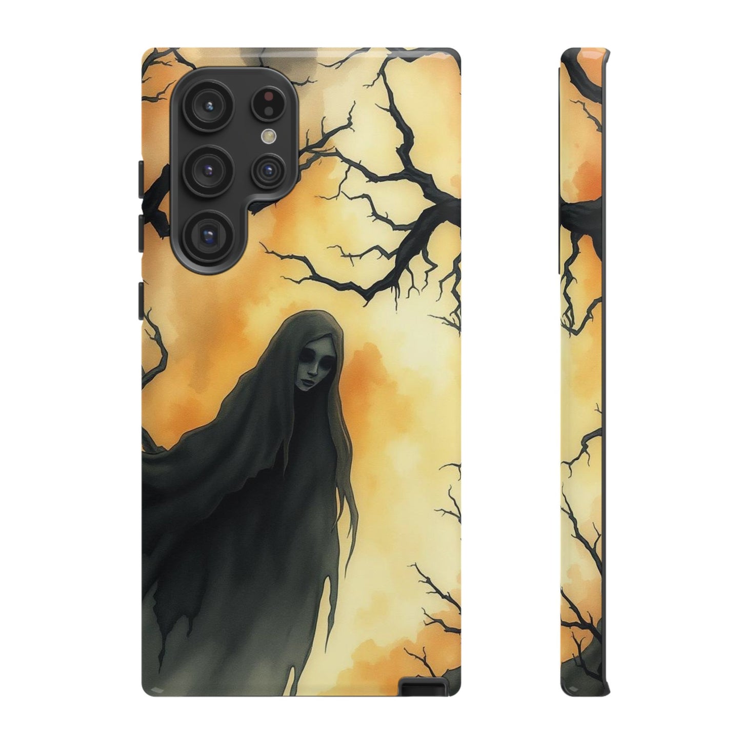 Samsung Galaxy S22 Ultra / Glossy Phone Case - Watercolour Gothic Deathly Woman Phone Case
