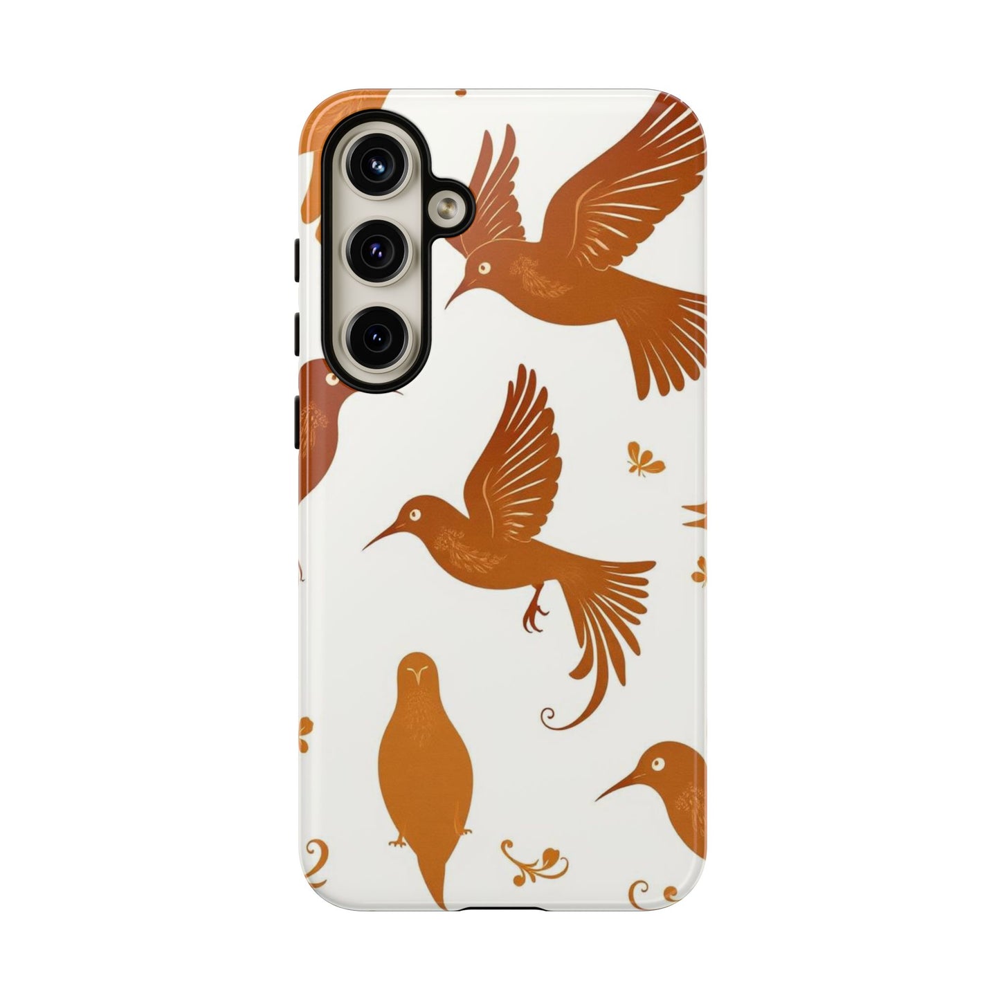 Samsung Galaxy S24 Plus / Glossy Phone Case - Abstract Bird Pattern Phone Case