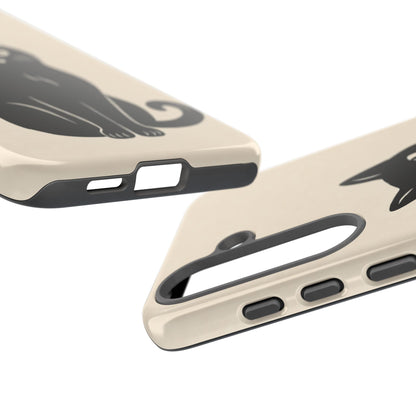 Minimalist Cream & Black Cat Phone Case