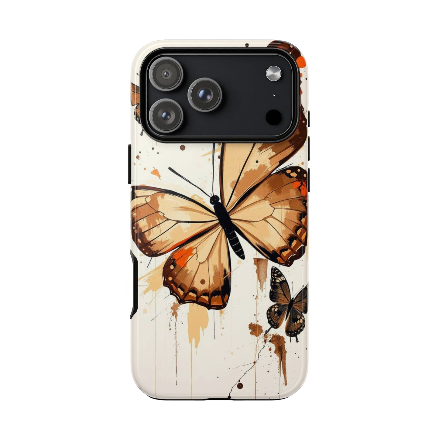 iPhone 17 Pro Max / Glossy Phone Case - Acrylic Style Butterflies Design Phone Case