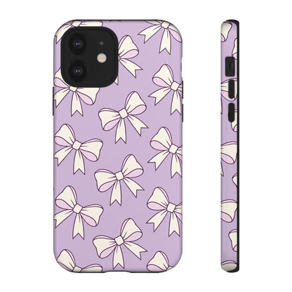 Chic Lilac Bow Pattern Phone Case