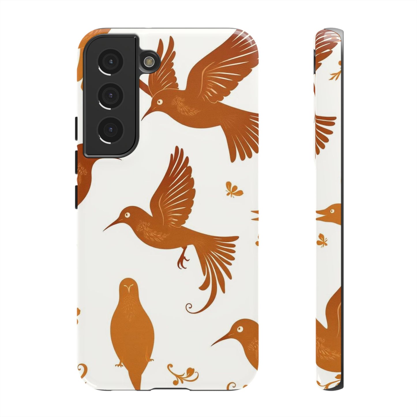 Samsung Galaxy S22 / Glossy Phone Case - Abstract Bird Pattern Phone Case