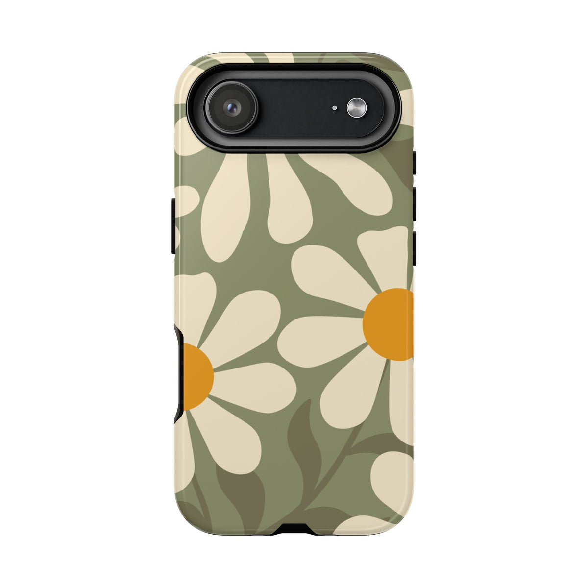 Retro Green Daisy Pattern #2 Phone Case - Green Phone Case - iPhone 17 Air / Glossy