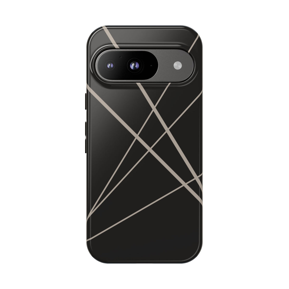 Abstract Black with Grey Lines Phone Case - Black Phone Case - Google Pixel 9 / Glossy