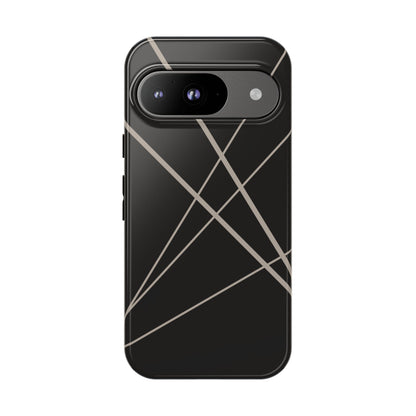 Abstract Black with Grey Lines Phone Case - Black Phone Case - Google Pixel 9 / Glossy