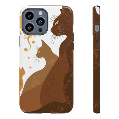 iPhone 13 Pro Max / Glossy Phone Case - Abstract Cat Pattern Design Phone Case