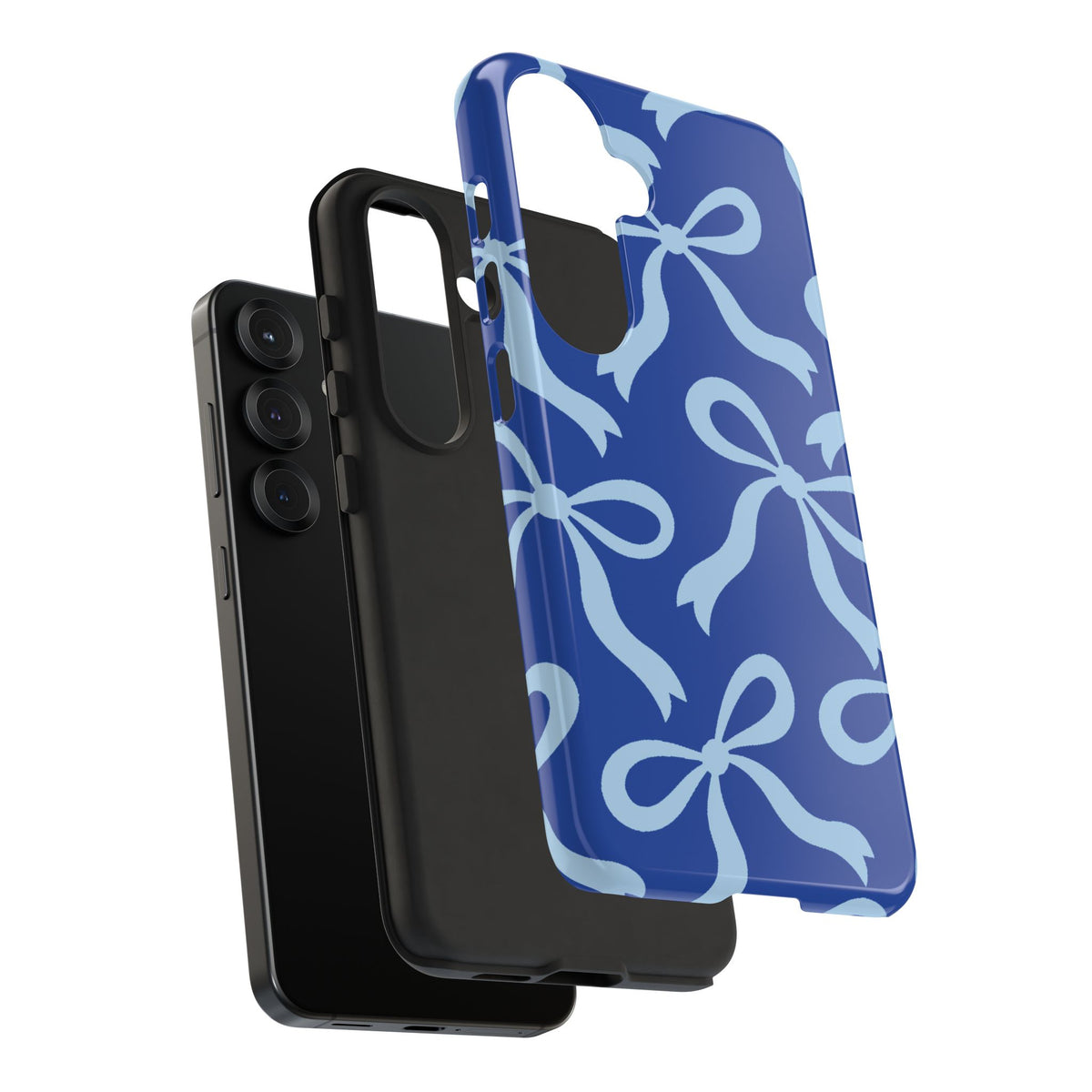 Bold Cobalt Blue and Powder Blue Bow Pattern Phone Case - Blue Phone Case