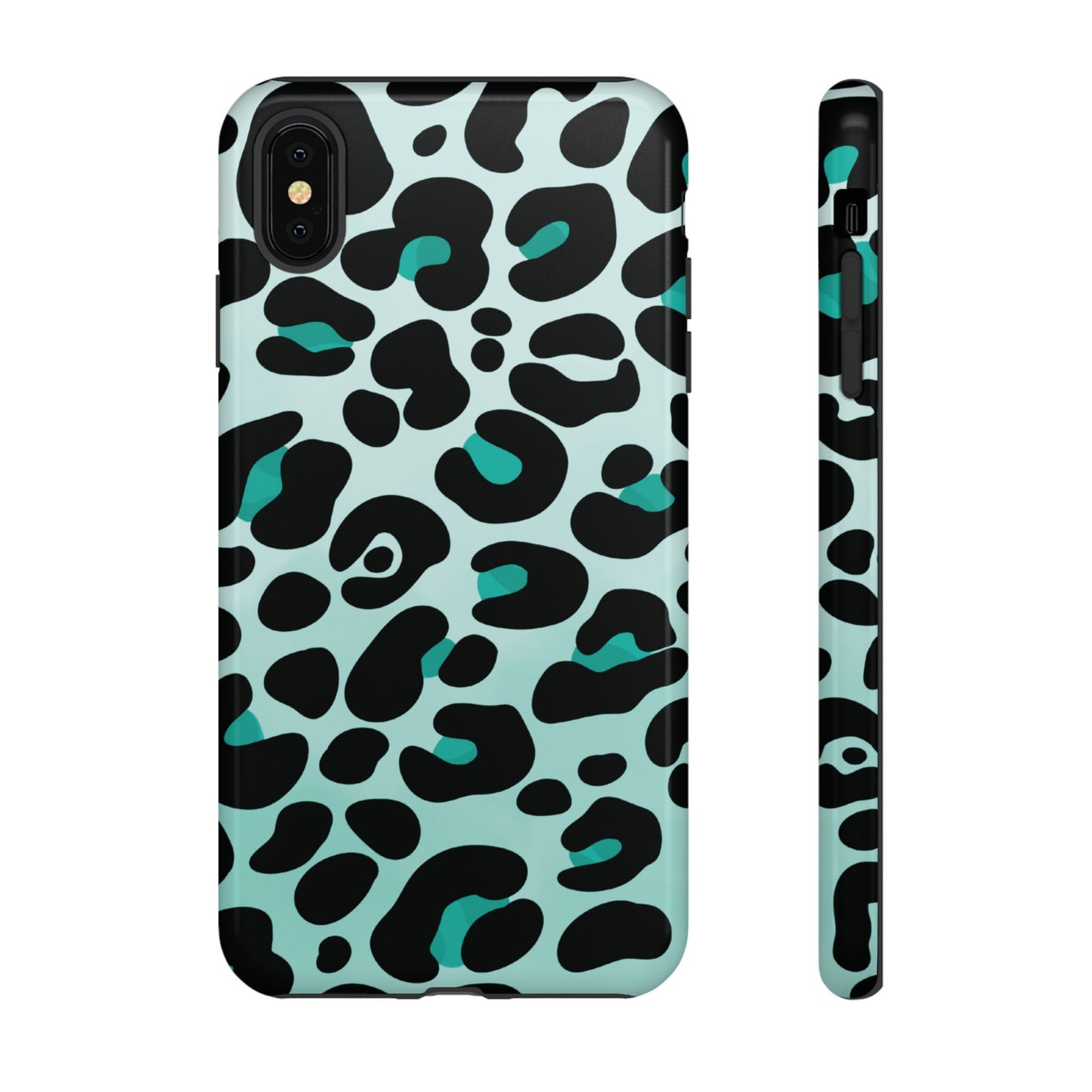 Cool Aqua Leopard Print Phone Case