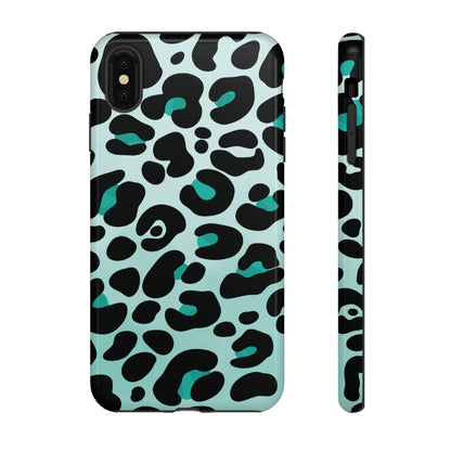 Cool Aqua Leopard Print Phone Case