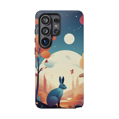 Stylised Blue Hare Design Phone Case - Multicolor Phone Case - Samsung Galaxy S26 Ultra / Glossy