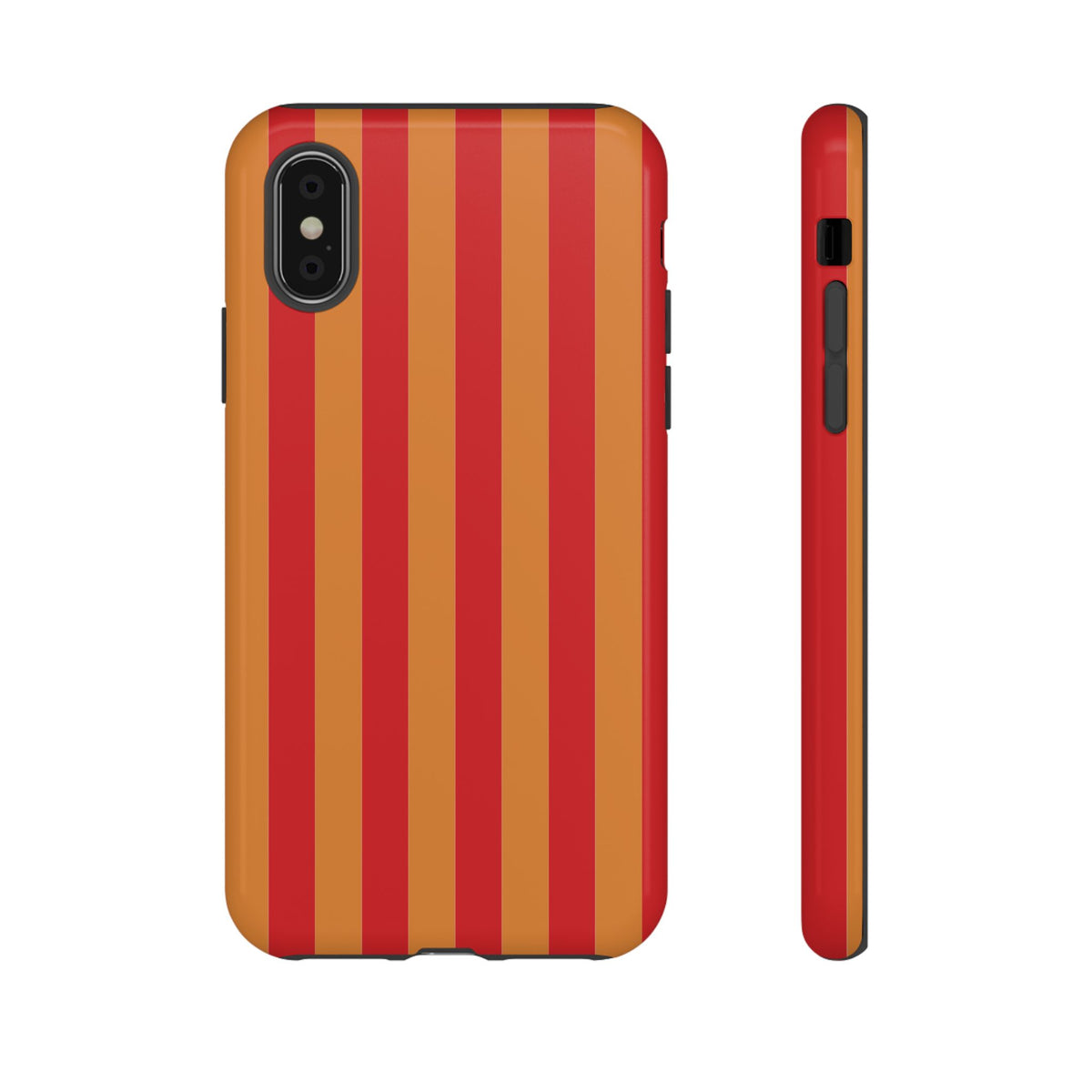 Orange & Red Stripe Pattern Phone Case - Orange Phone Case - iPhone X / Glossy