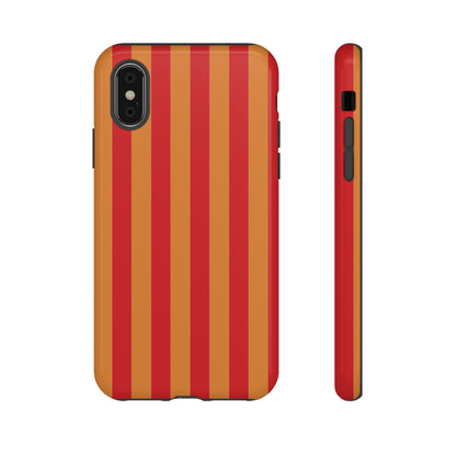 Orange & Red Stripe Pattern Phone Case - Orange Phone Case - iPhone X / Glossy