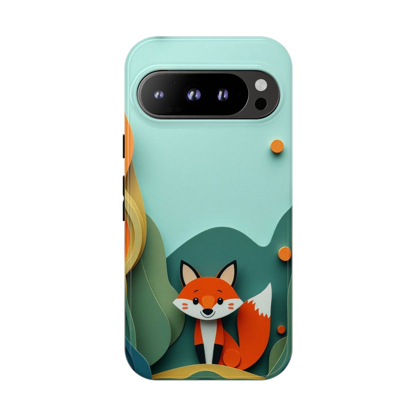 Google Pixel 9 Pro / Glossy Phone Case - Papier-mâché Fox Design Phone Case