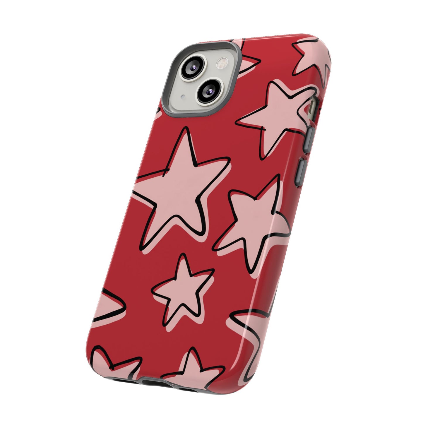 Cherry Red Doodle Star Phone Case