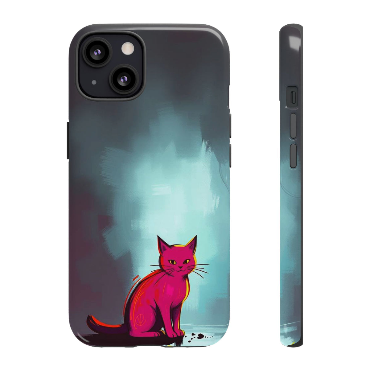 Pop Art Moody Cat Design Phone Case - Multicolor Phone Case - iPhone 13 / Glossy