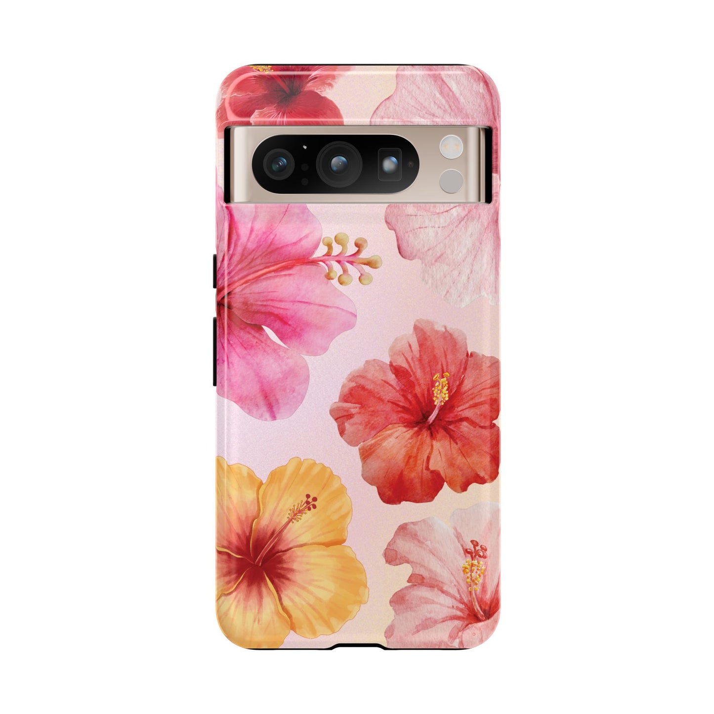 Google Pixel 8 Pro / Glossy Phone Case - ’Pink Hibiscus Pattern #1’ Phone Case