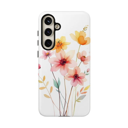 Samsung Galaxy S24 Plus / Glossy Phone Case - Boho Chic Watercolour Blooms Design Phone Case