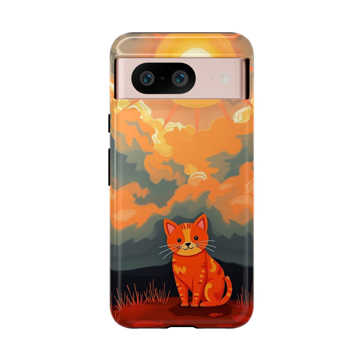Acrylic Painting Style Cat Design Phone Case