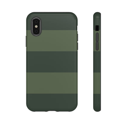 iPhone XS / Glossy Phone Case - Green Horizontal Stripe Pattern Phone Case